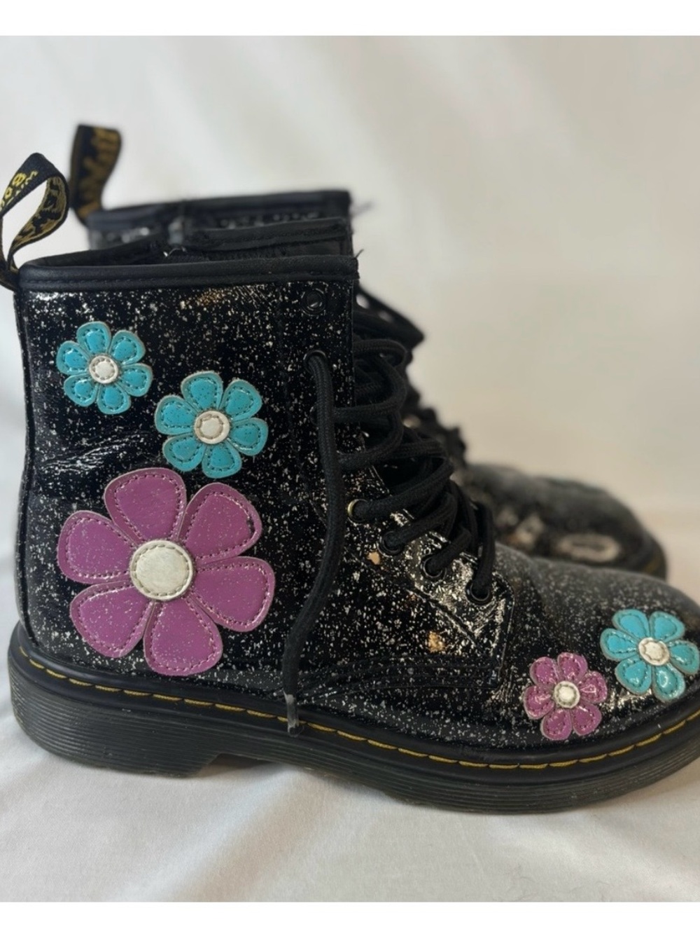 Dr. Martens Black Girls Lace-Up Boots Sz 3